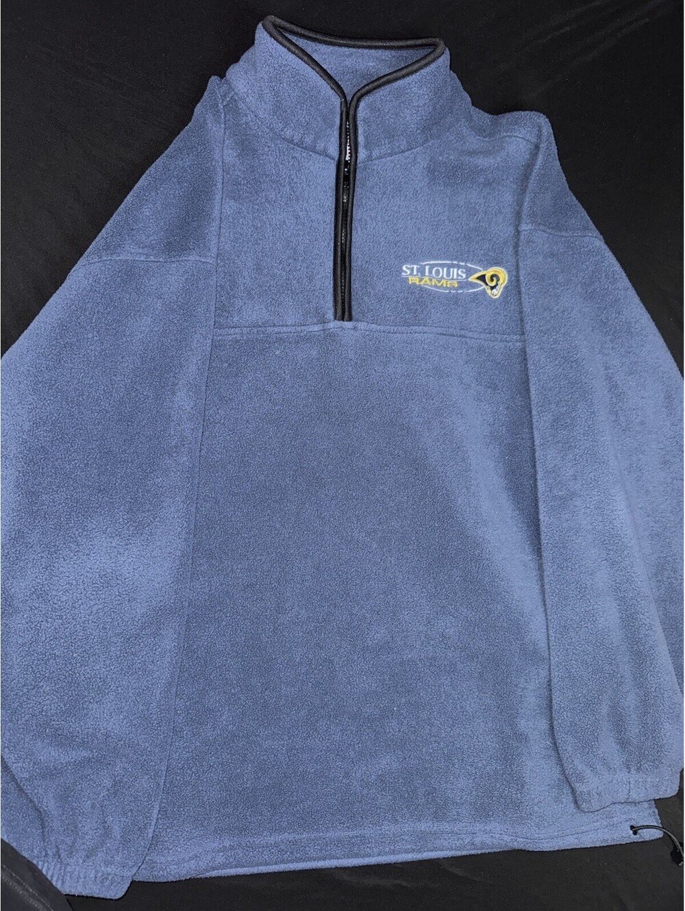 Los Angeles Rams Fleece Pullover XL Blue 100% Poly 1/4 Zip NFL